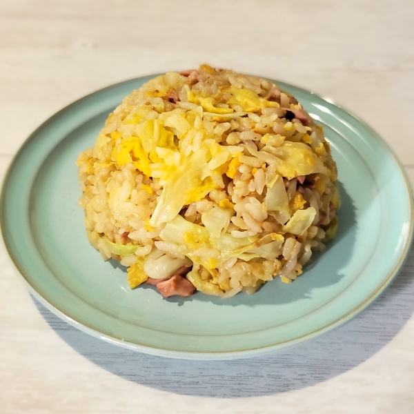 いか塩辛のキャベツチャーハン