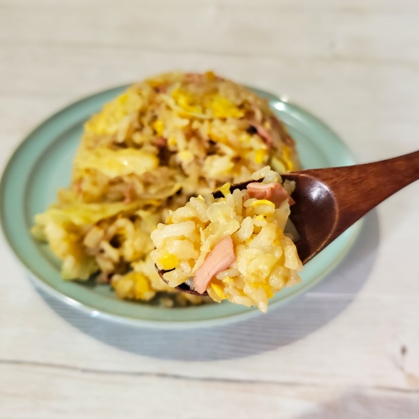 いか塩辛のキャベツチャーハン