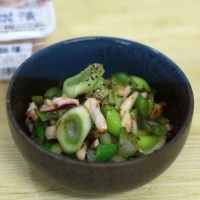 長ネギのいか糀炒め